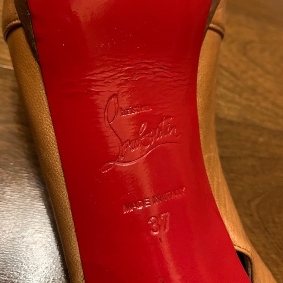 Christian Louboutin Tan Slingback Sandals - Picture 4 of 10